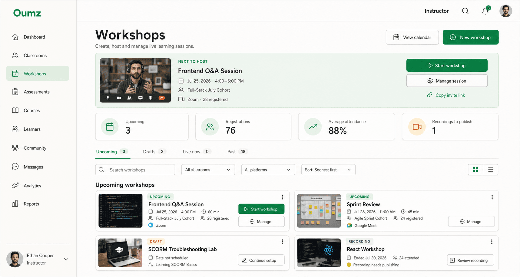 AcademyLauncher live workshop management